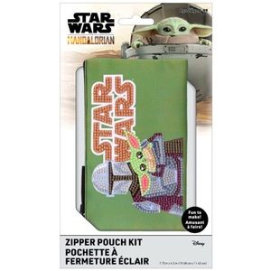 Camelot Dotz 4.5" x 8" Star Wars Grogu & Mando Zipper Pouch Kit NEW!!!